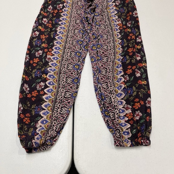 Angie Pants Mixed Boho Print Pull On Joggers Size S Hippie Festival Coachella - Picture 11 of 16
